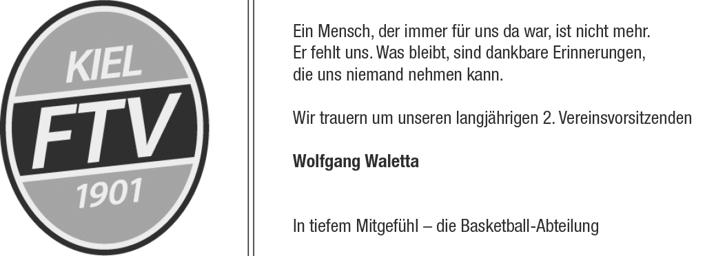 In stillem Gedenken – Wolfgang Waletta